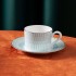 Luxury high end hotel cafe sky blue bone china coffee cups and saucers gold rim tea cup set