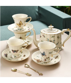 Personality design ceramic tea cup set vintage porcelain teapot luxury turkish ceramic tea set for afternoon