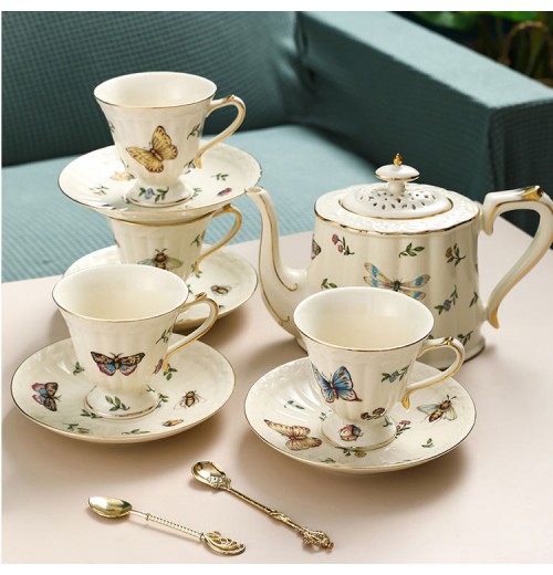 Personality design ceramic tea cup set vintage porcelain teapot luxury turkish ceramic tea set for afternoon