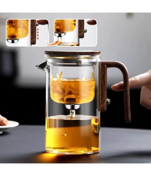 Large Capacity 600ml High Borosilicate Glass Teapot PVC Handle Magical Heat Resistant Water Separation Inner Coffee Tea Set