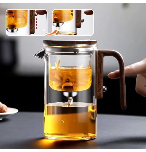 Large Capacity 600ml High Borosilicate Glass Teapot PVC Handle Magical Heat Resistant Water Separation Inner Coffee Tea Set