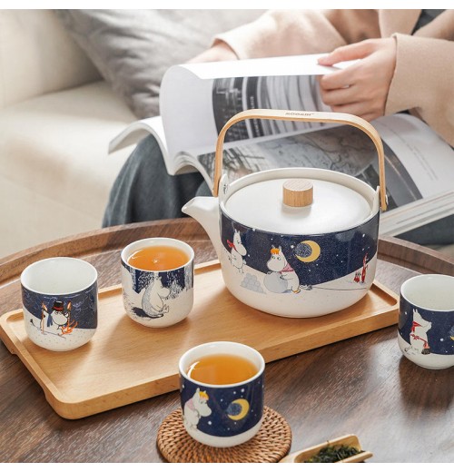 Moomin Authorized 6-Piece Porcelain Tray Set Modern Winter Snow Series Design Strictly Selected Afternoon Tea Coffee Saucer Gift