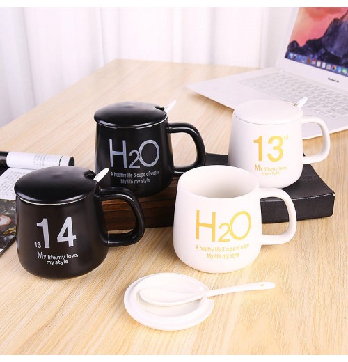 Classic Luxury Ceramic Office Mug and Tea Cup Set for Coffee/Milk/Water Creative OEM Welcomed Business Gifts with Lids