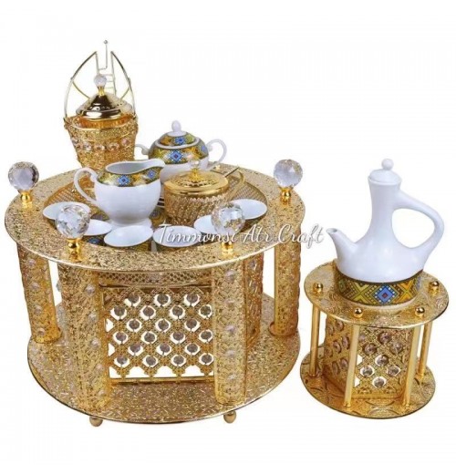 Arab-style Hot Selling Porcelain Tea Cups and Saucers,Complete With Ethiopian Tableware Coffee Cup Holders