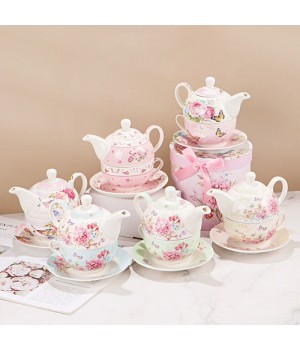 Tea Sets Drinkware Type Wholesale Ceramic Teapot for One Set Wholesale Tea Kettle Teapot and Cup in One