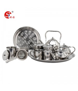 Elegant Appearance Hot Sale 12 Pcs Stainless Steel Tea Sets