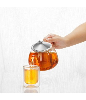 High Quality Heat-resistant Glass Tea Pot With Infuser Stock Cheap Sale Teapot Kettle